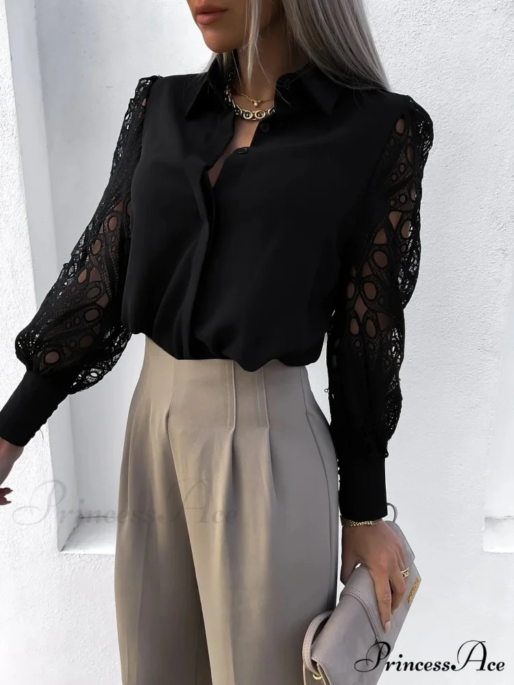 Graceful Strong Chiffon V Neck Blouse - Image 3