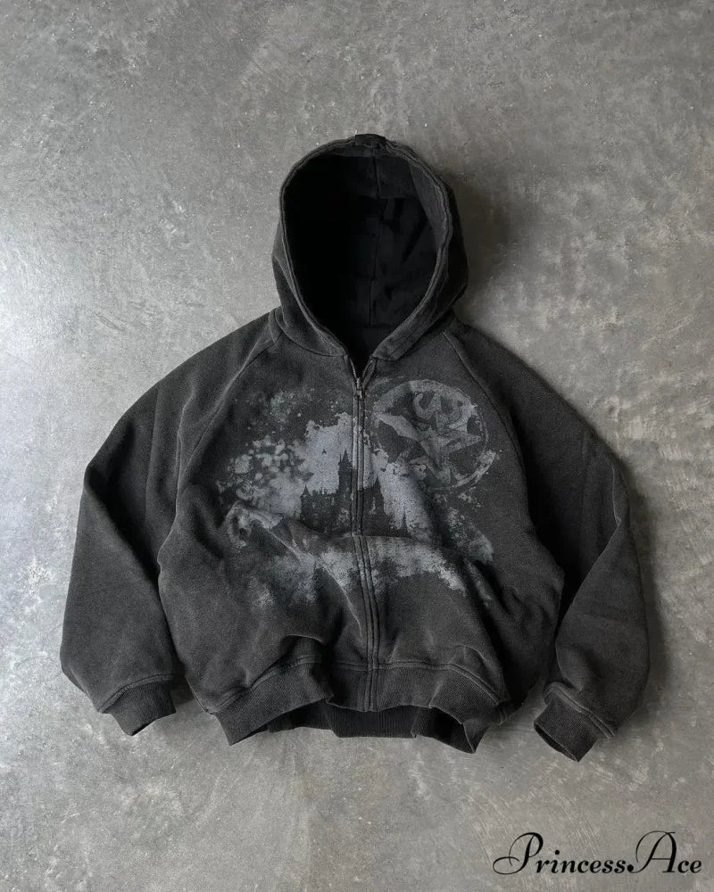 Graphic Dark Hoodie - Image 4