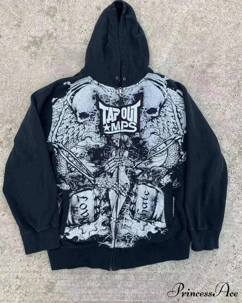 Graphic Zipper Hoodie - Image 7