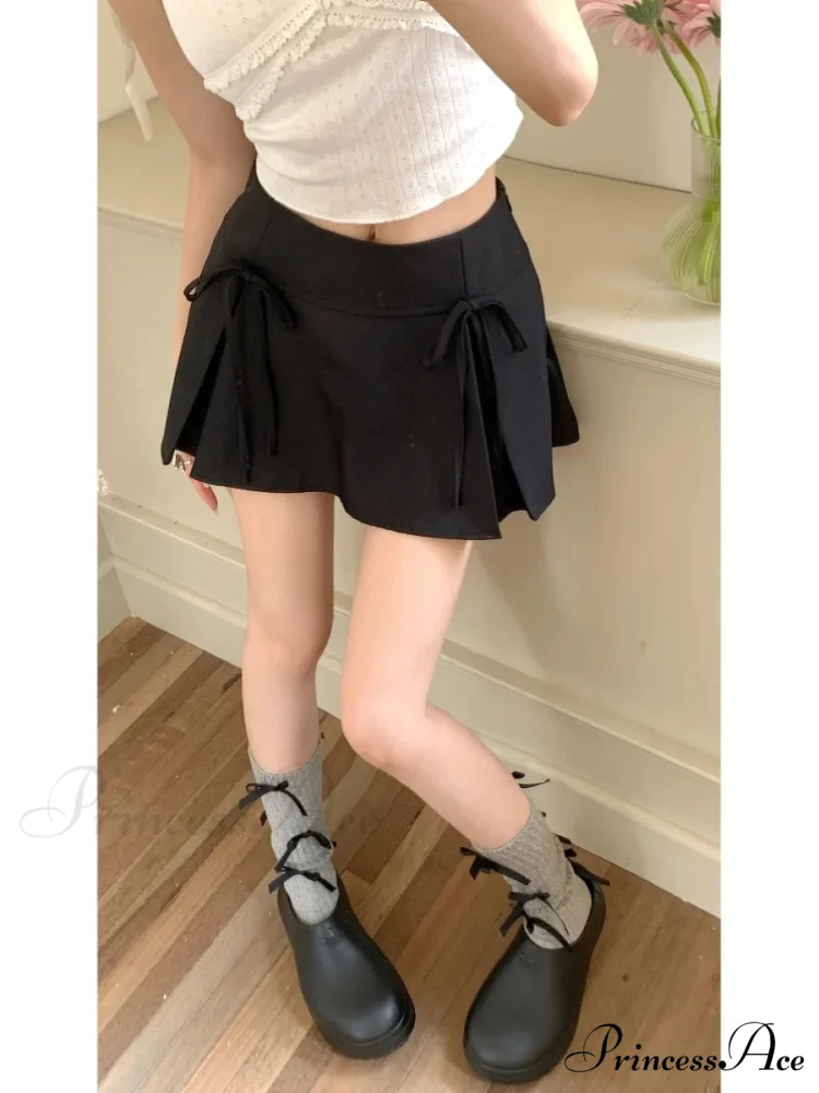 Gray Ribbon Folded Retro Skirt - Image 6