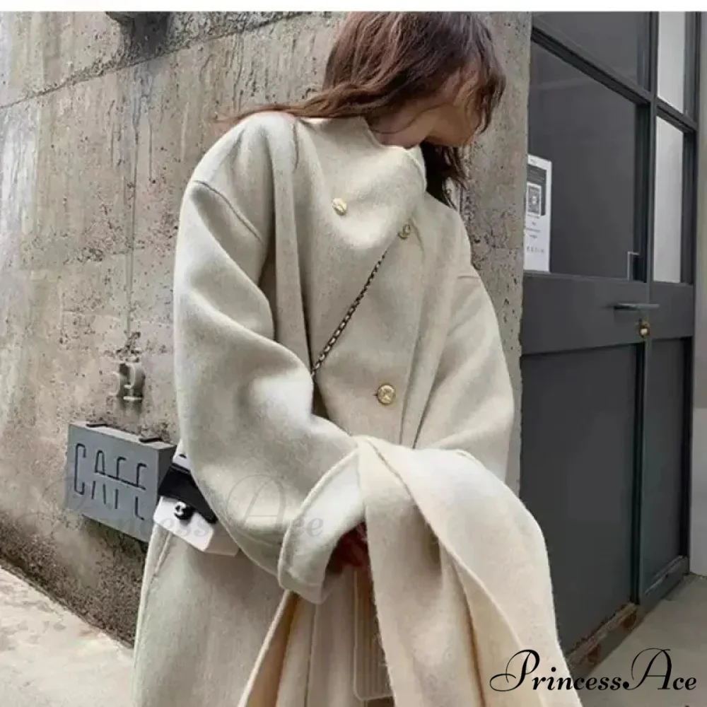 Gray Wool Baggy Fleece Overcoat - Image 2