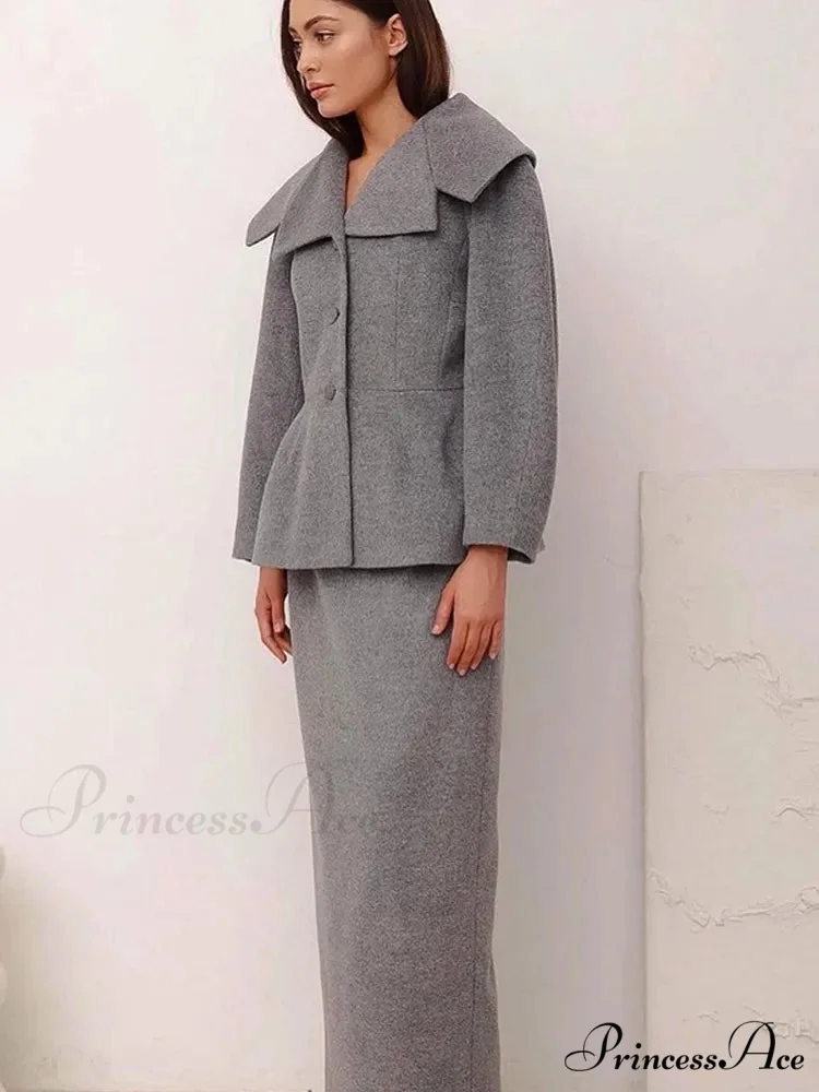 Gray Wool Blends Overcoat - Image 6