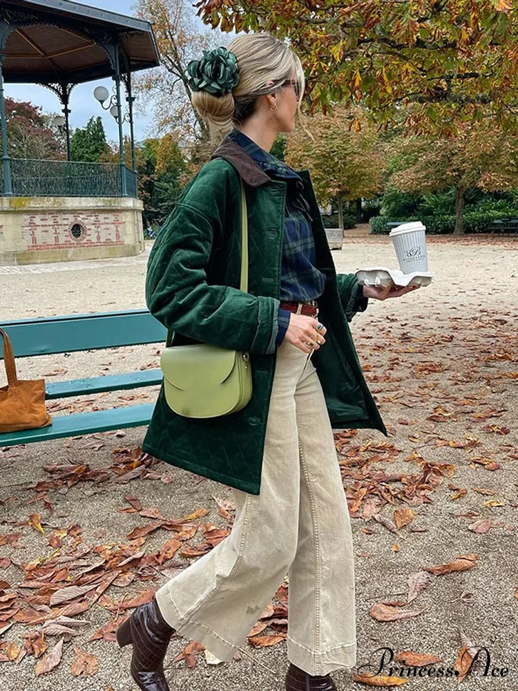 Green Patchwork Cotton Jacket - Image 3