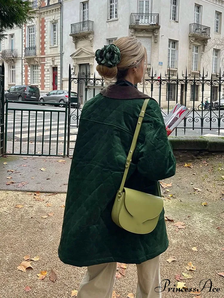 Green Patchwork Cotton Jacket - Image 6