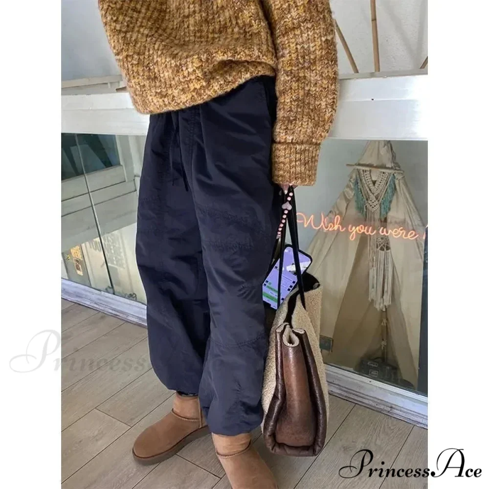 Grey Brushed Winter Korean Stylish Trousers - Image 4