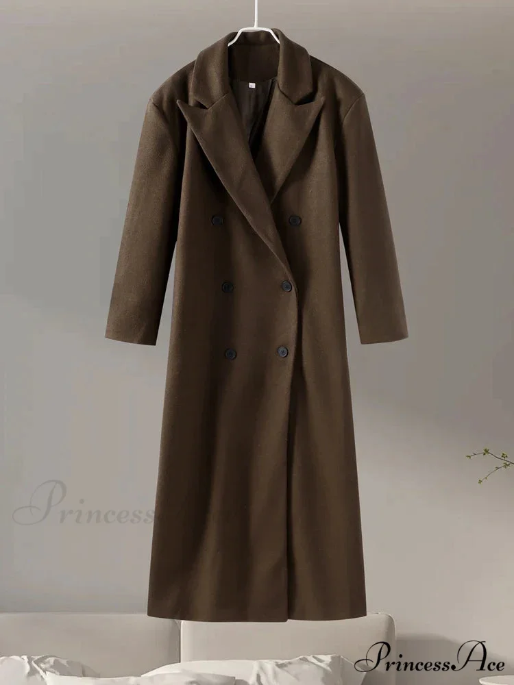 Grey Informal Wool Notched Button Up Overcoat - Image 9