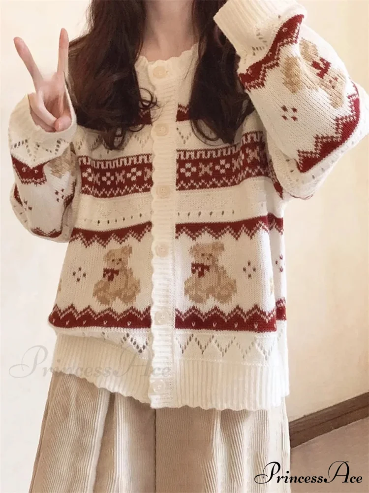 Grizzly Mark Long Sleeve Button-Up Sweater - Image 3