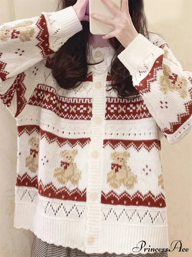 Grizzly Mark Long Sleeve Button-Up Sweater - Image 4