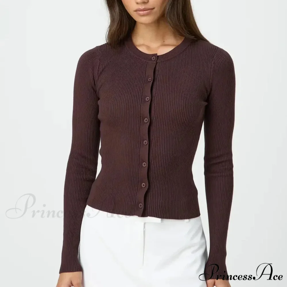 Grooved Slender Button-Up Extended Sleeve Cardigan - Image 3