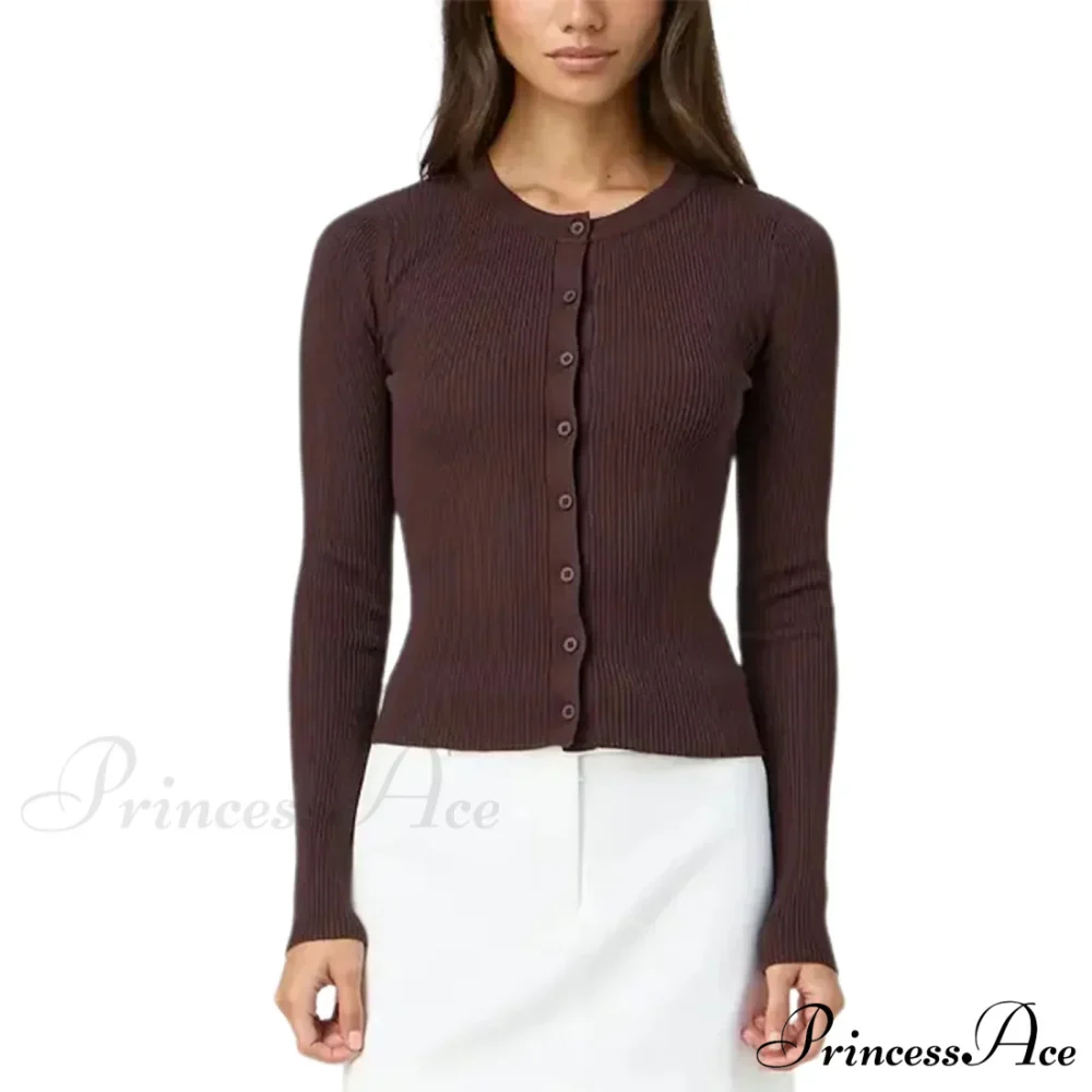 Grooved Slender Button-Up Extended Sleeve Cardigan - Image 8