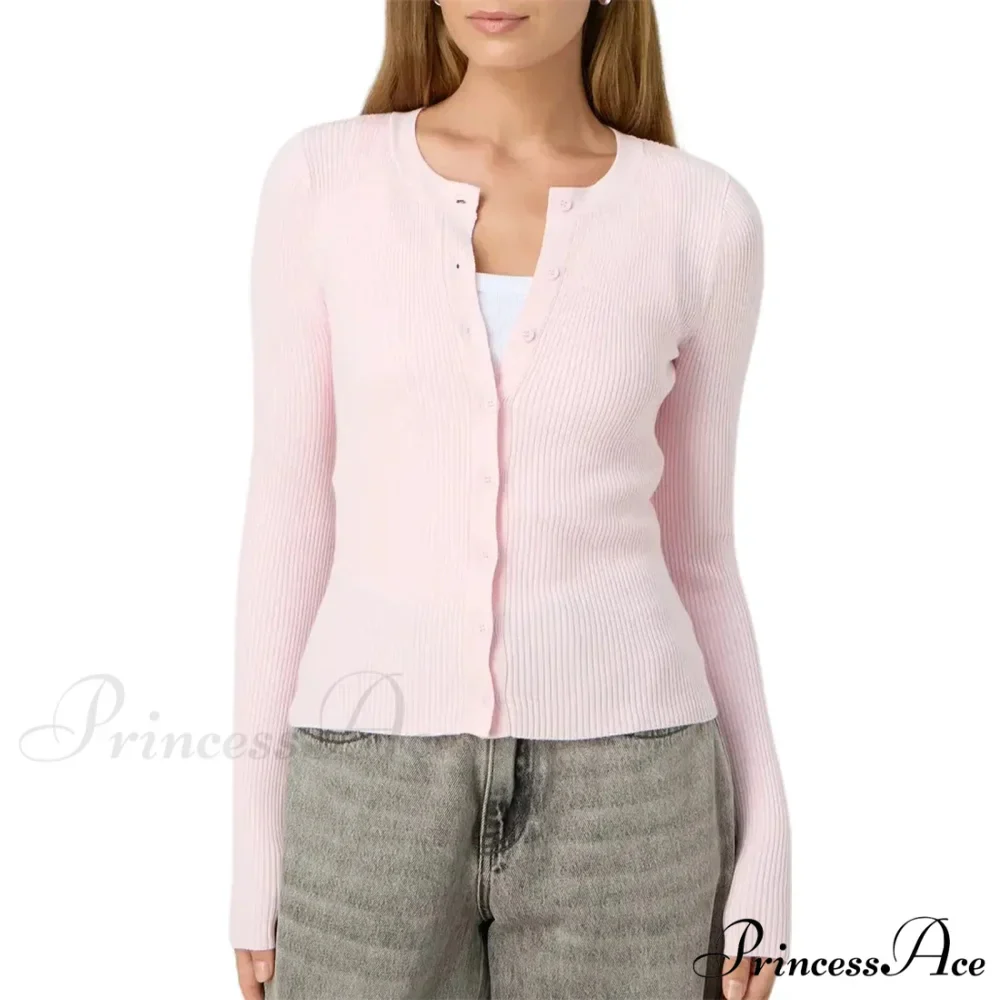 Grooved Slender Button-Up Extended Sleeve Cardigan - Image 9