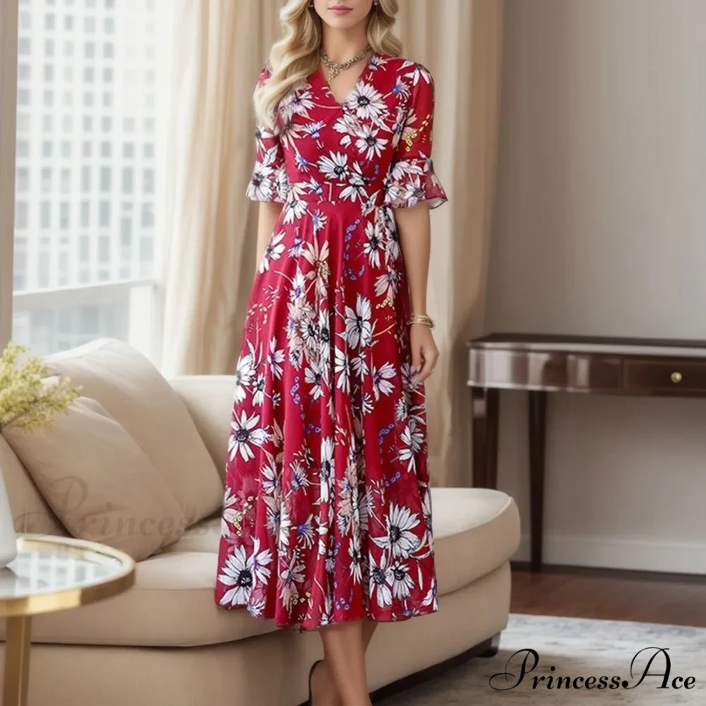 Guest Floral Sleeve Bohemian Flower Dress - Image 2