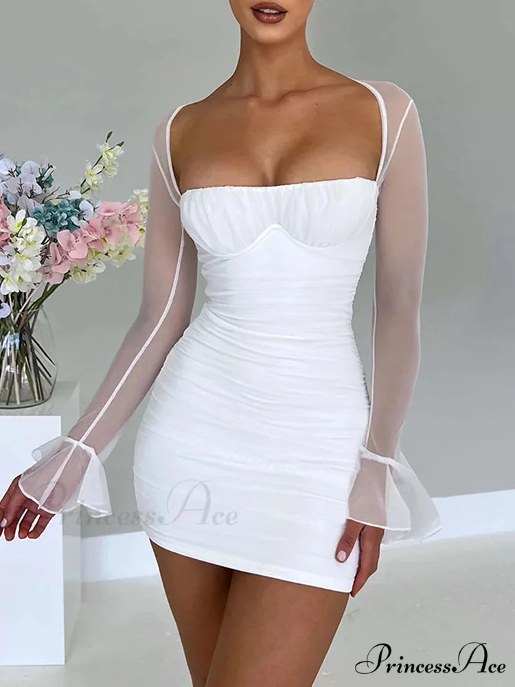 Halter Lace-Up Flower Mini Dress - Image 5