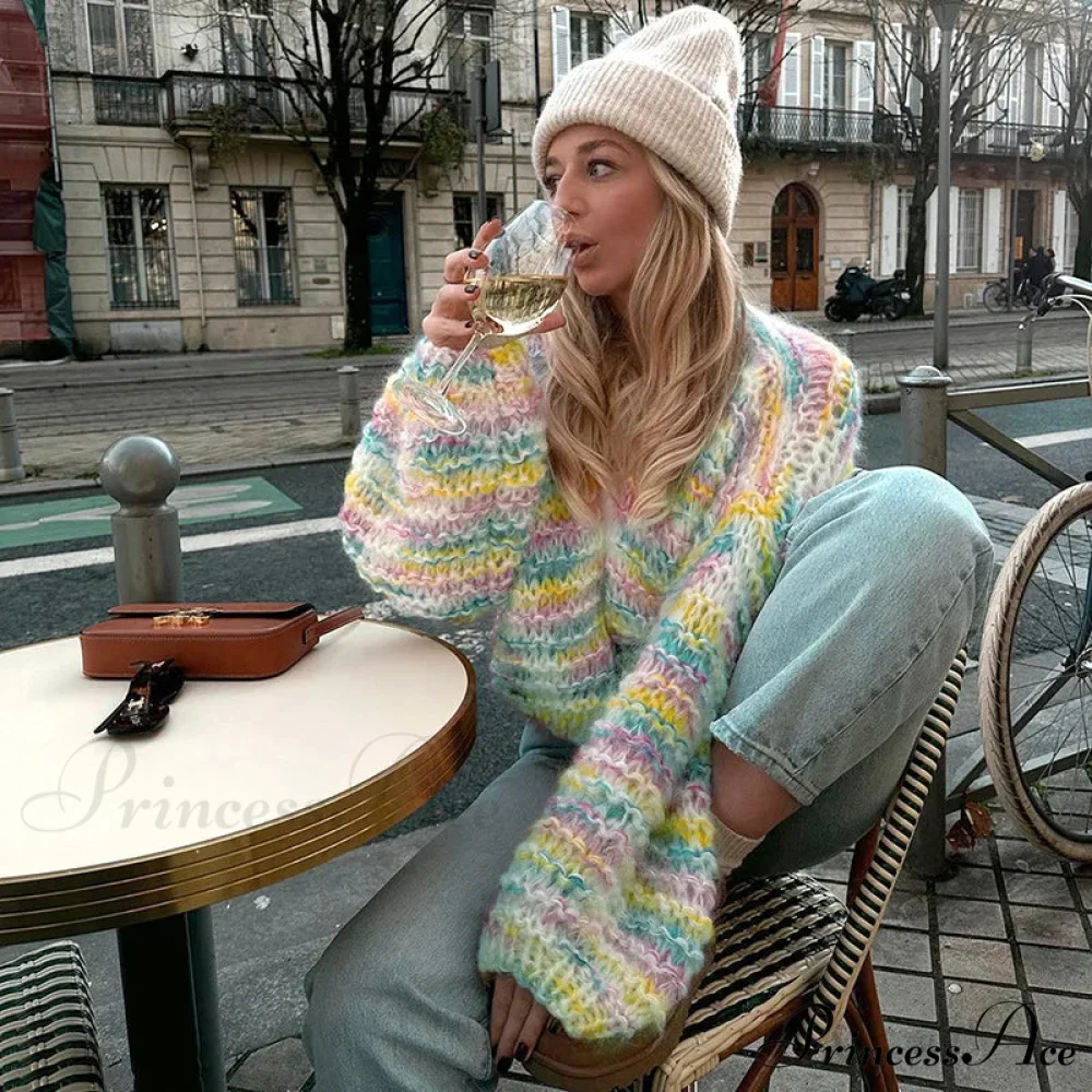 Handcrafted 3D Blossom Knitted Cardigan - Image 4