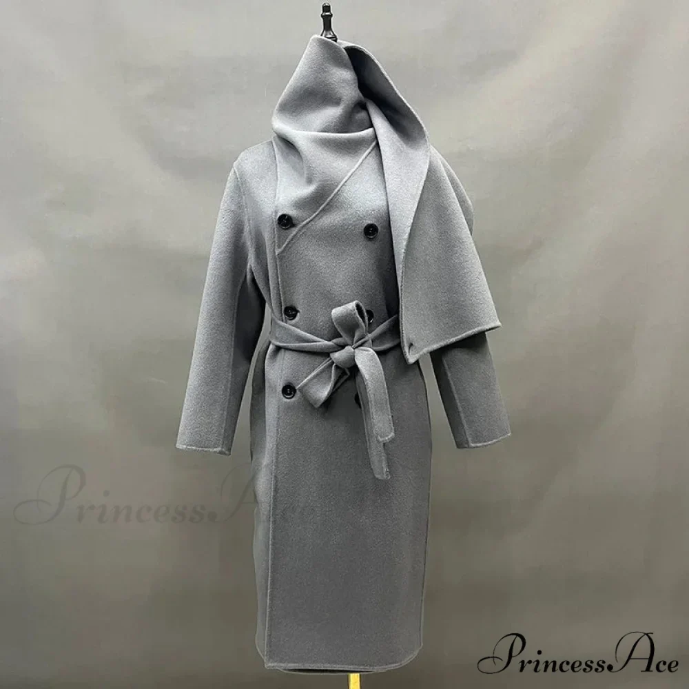 Handcrafted Cashmere Wool Cinched Overcoat - Image 10