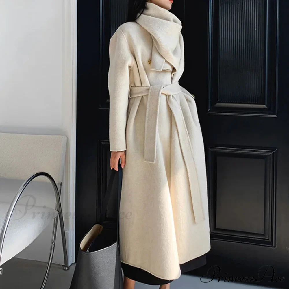 Handcrafted Cashmere Wool Cinched Overcoat - Image 2