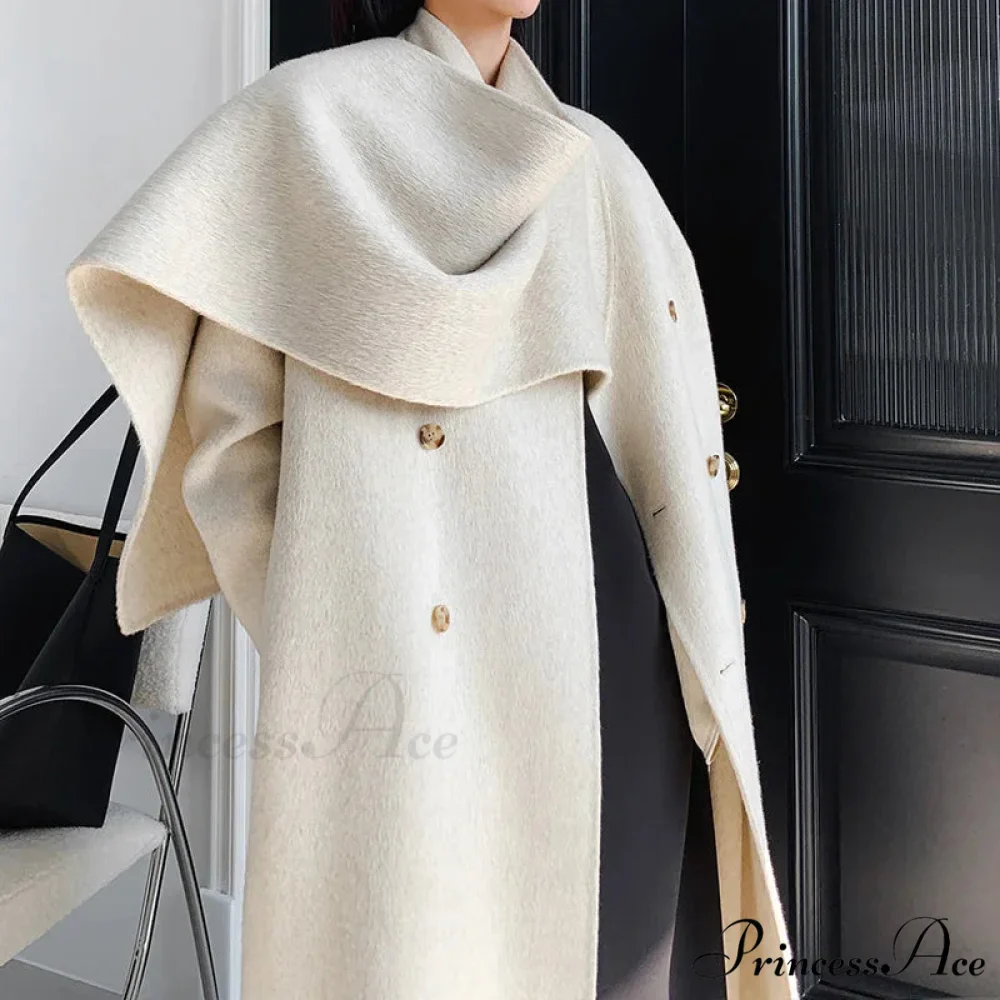 Handcrafted Cashmere Wool Cinched Overcoat - Image 3
