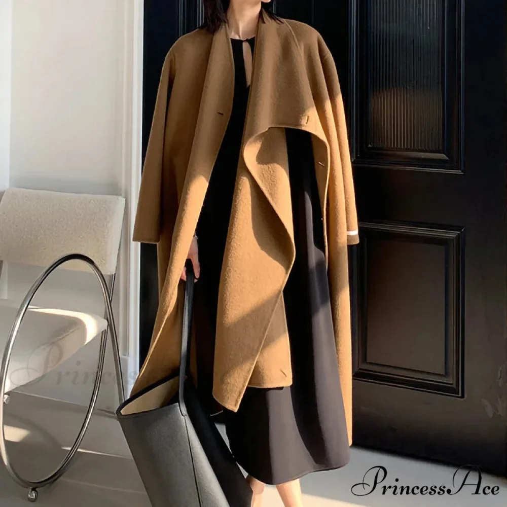 Handcrafted Cashmere Wool Cinched Overcoat - Image 5