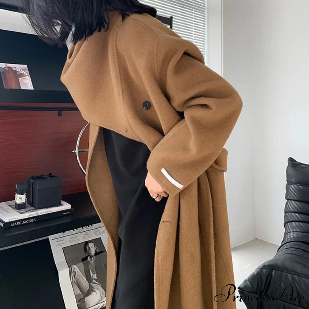 Handcrafted Cashmere Wool Cinched Overcoat - Image 6