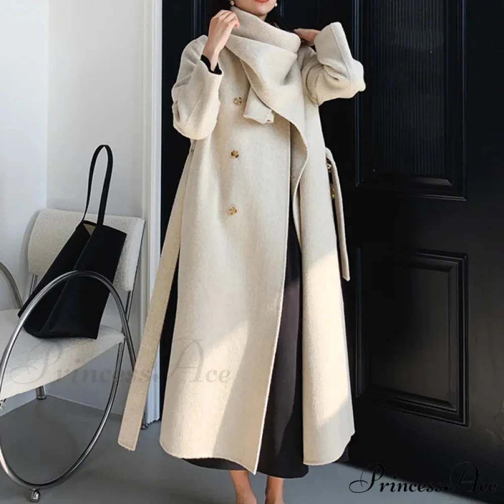 Handcrafted Cashmere Wool Cinched Overcoat - Image 7