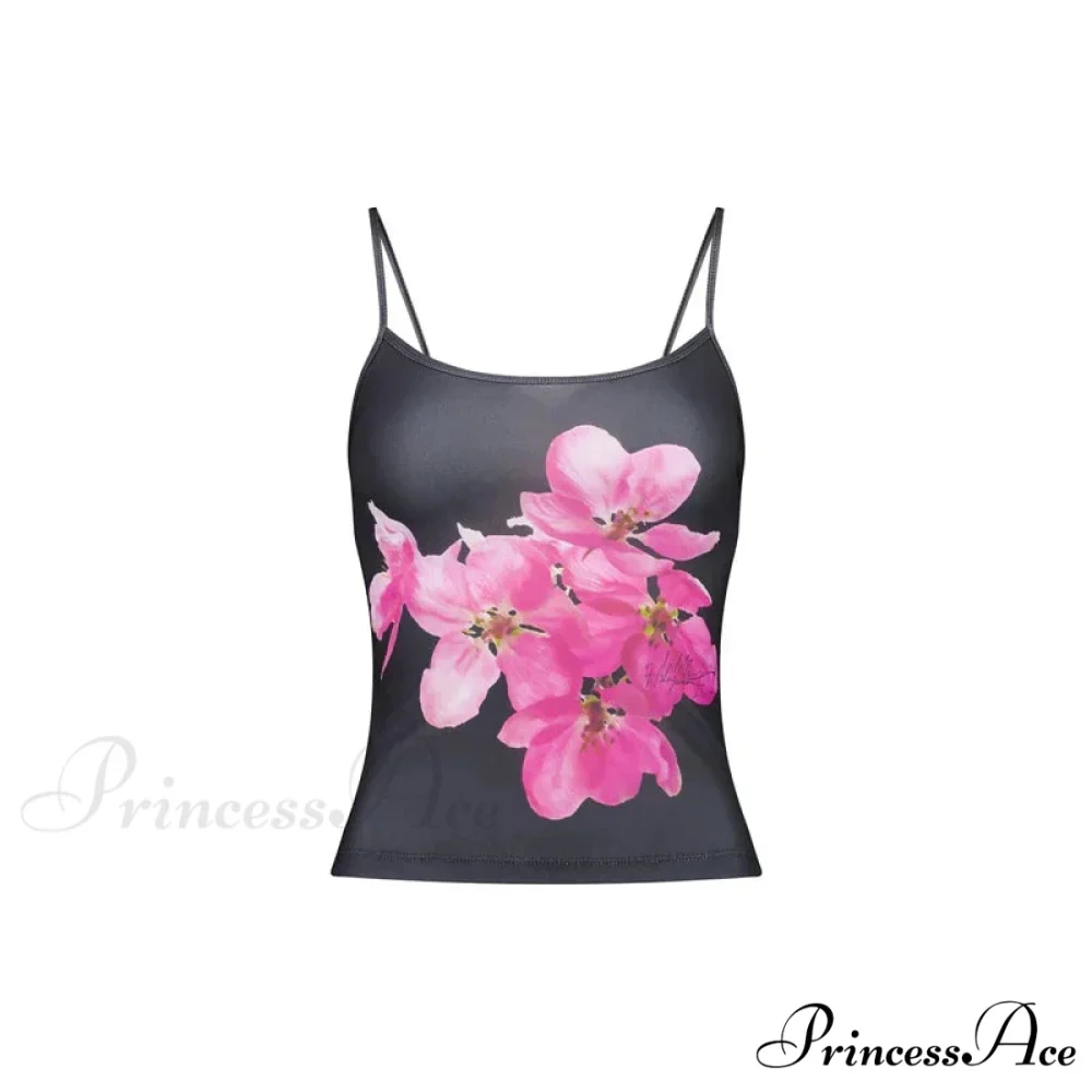 Harajuku Artistic Design Mesh Transparent Open-Back Aesthetic Spaghetti Strap Crop Top - Image 8