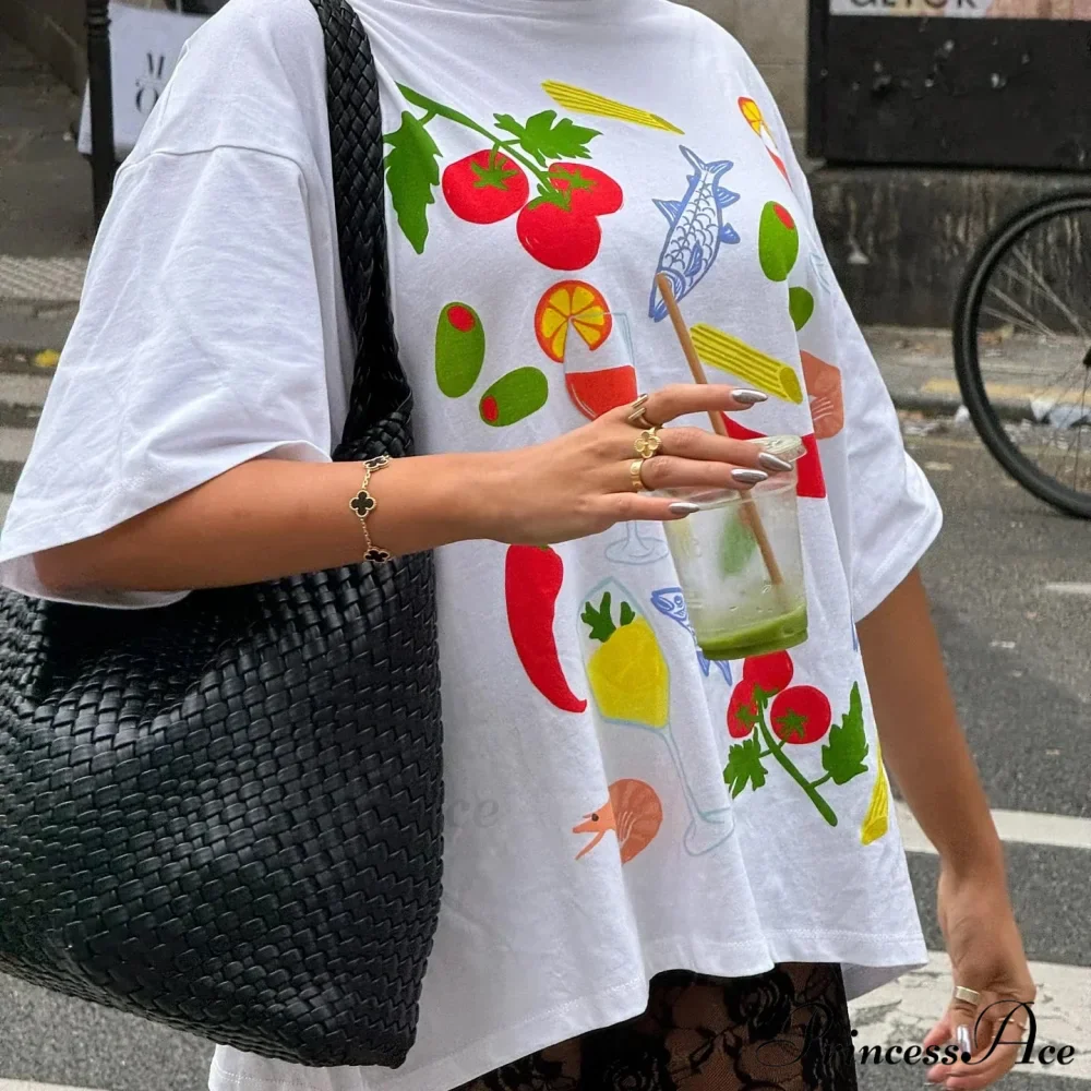 Harajuku Dark Basic Symbol Graphic T-shirt - Image 2
