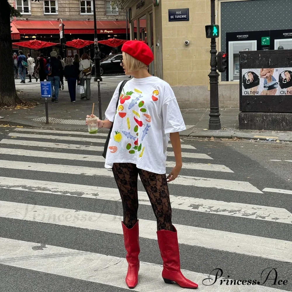 Harajuku Dark Basic Symbol Graphic T-shirt - Image 3