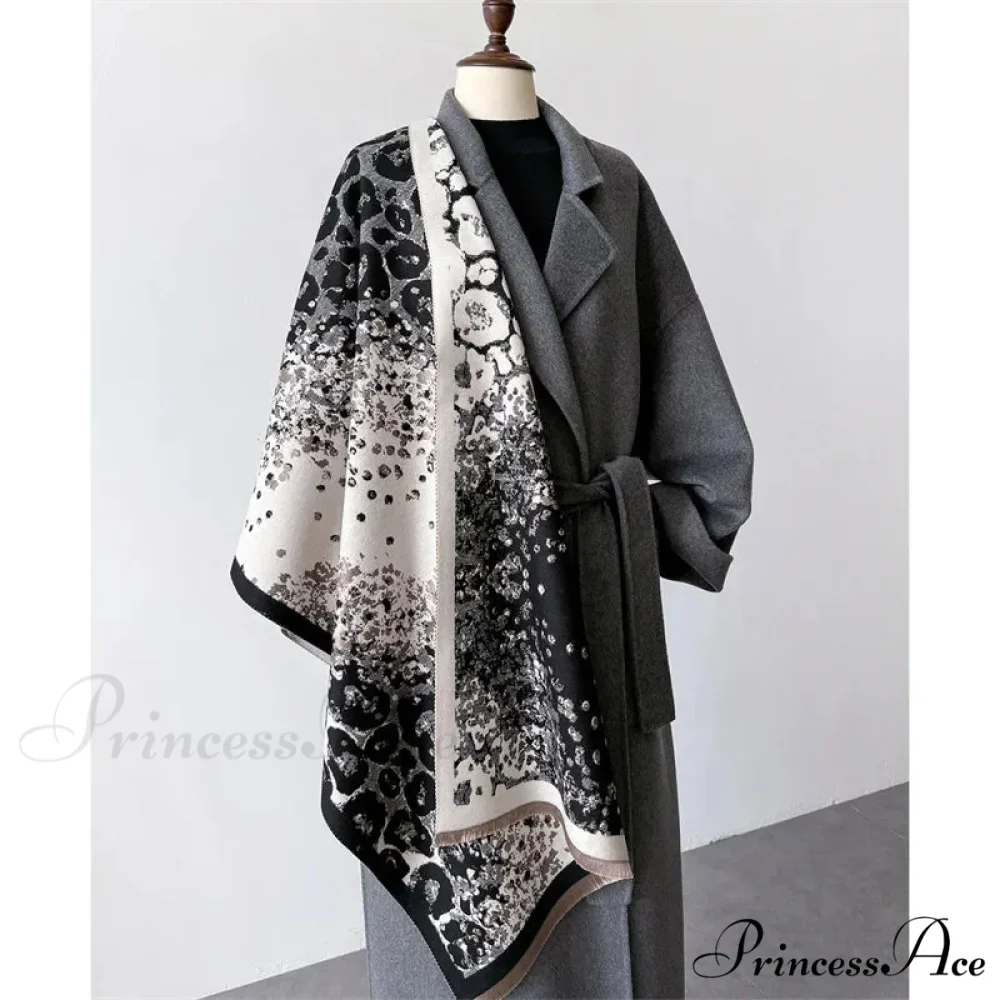 High-end Brand Cashmere Floral Scarf - Image 2