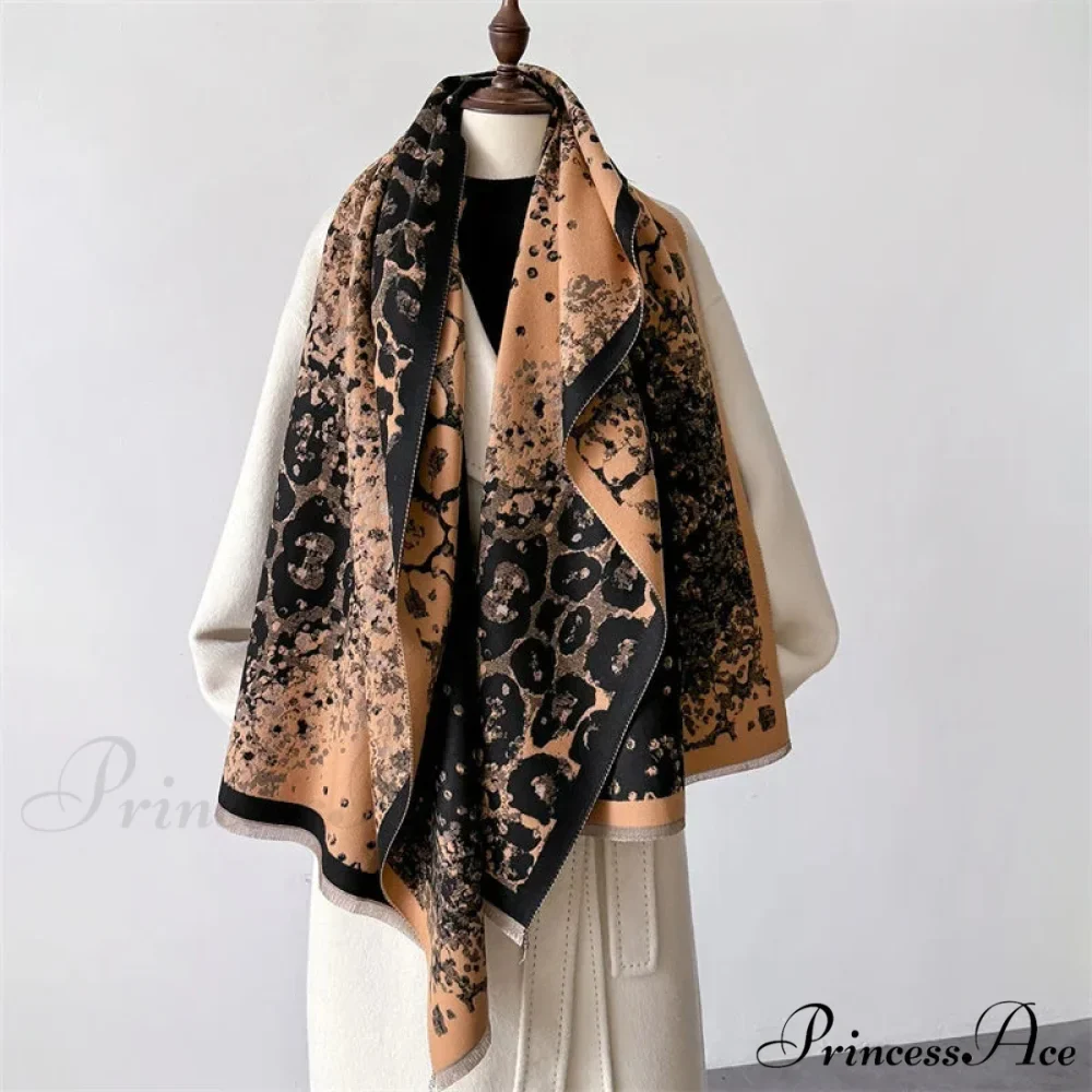 High-end Brand Cashmere Floral Scarf - Image 8