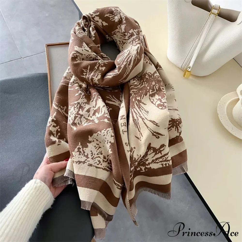 High-end Brand Cashmere Floral Winter Scarf - Image 10