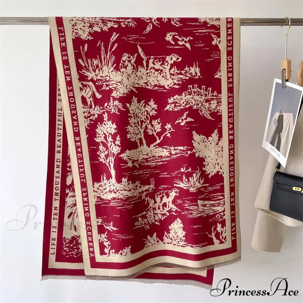 High-end Brand Cashmere Floral Winter Scarf - Image 11
