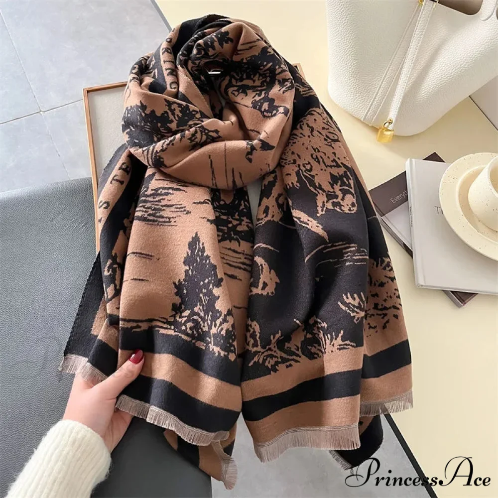 High-end Brand Cashmere Floral Winter Scarf - Image 13
