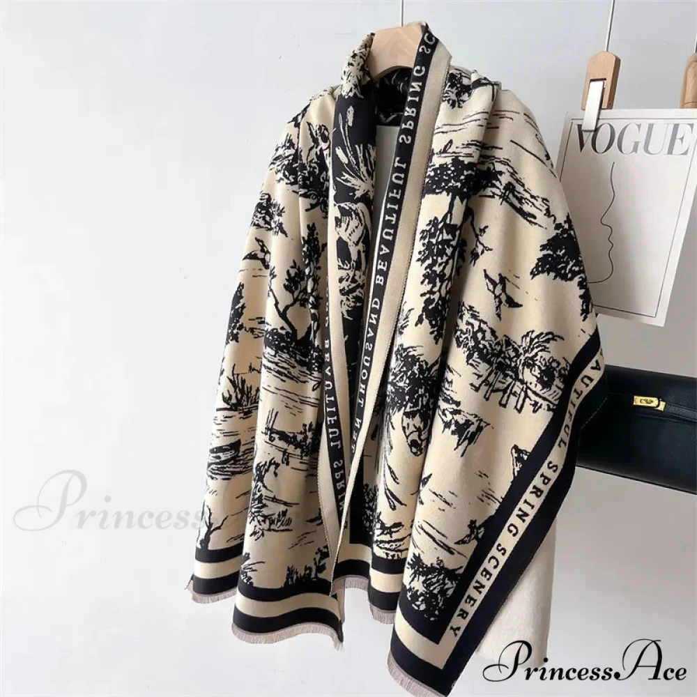 High-end Brand Cashmere Floral Winter Scarf - Image 14