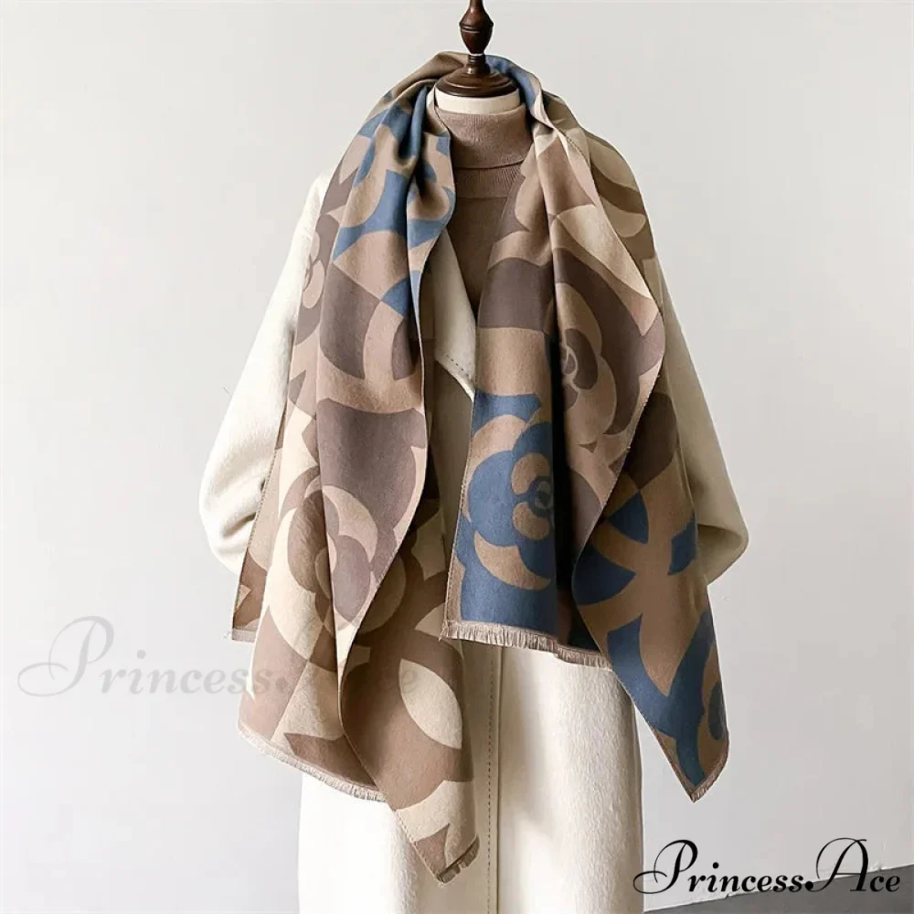 High-end Brand Cashmere Floral Winter Scarf - Image 2