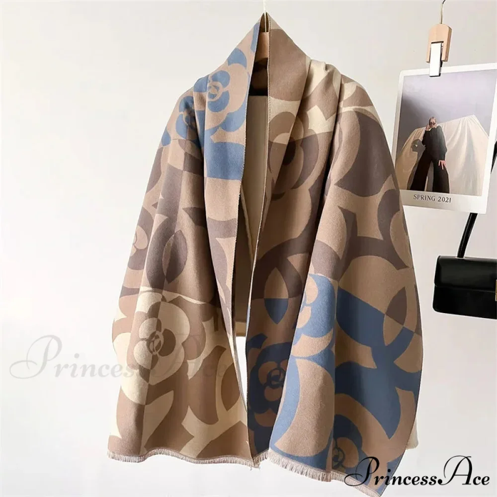 High-end Brand Cashmere Floral Winter Scarf - Image 4