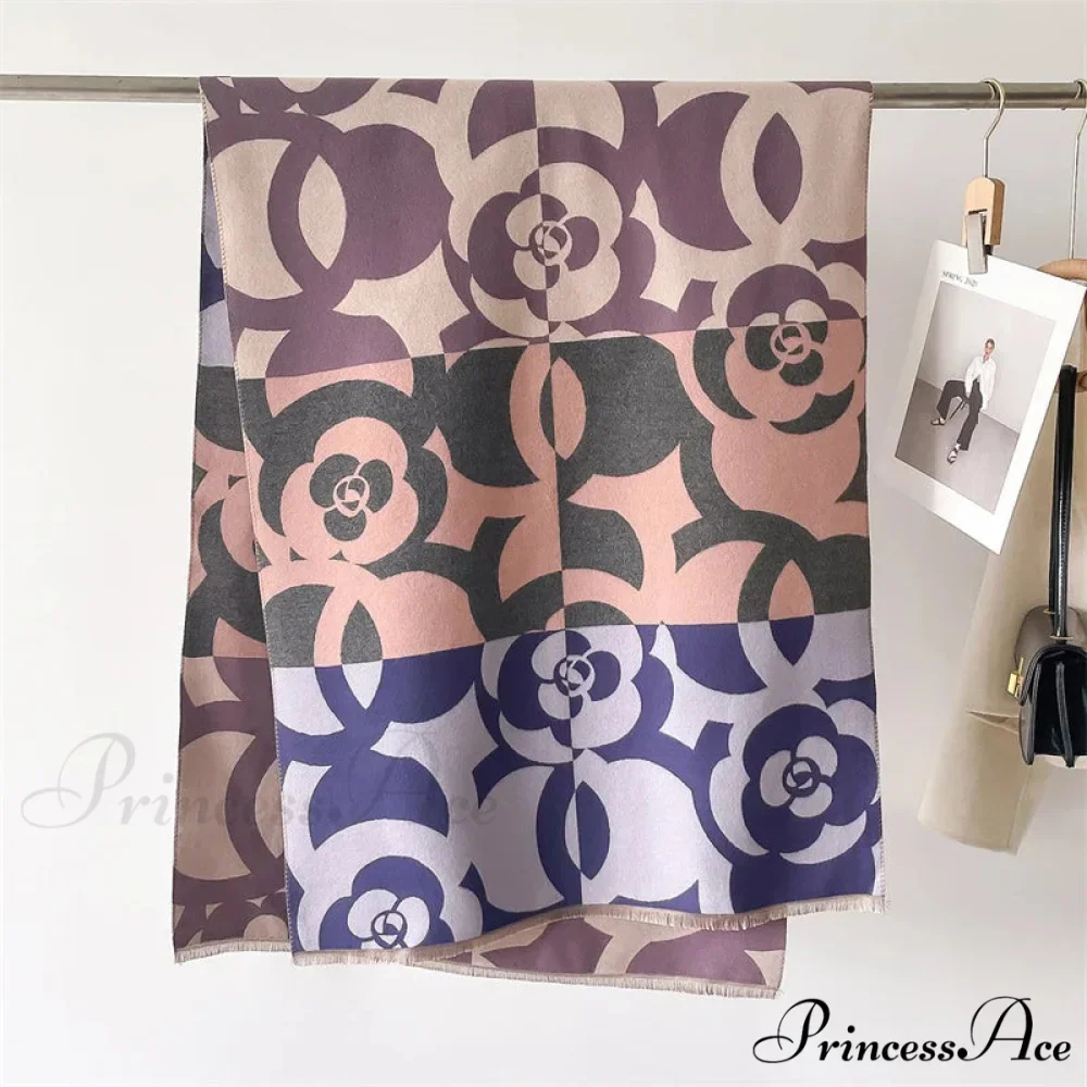 High-end Brand Cashmere Floral Winter Scarf - Image 5