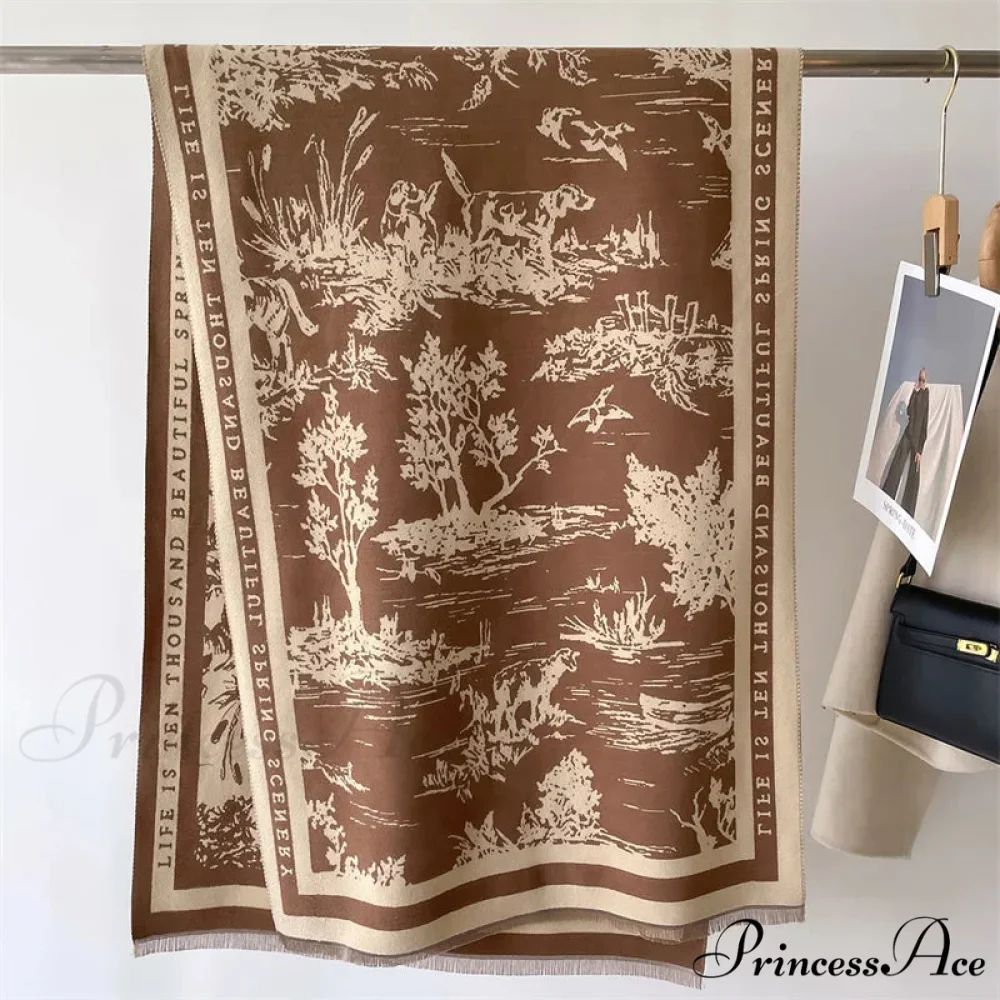 High-end Brand Cashmere Floral Winter Scarf - Image 9