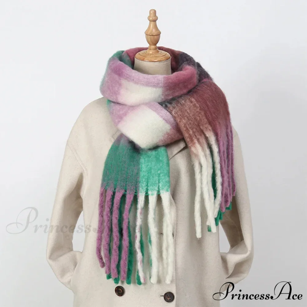 High-end Cashmere Vibrant Solid Color Scarf - Image 3