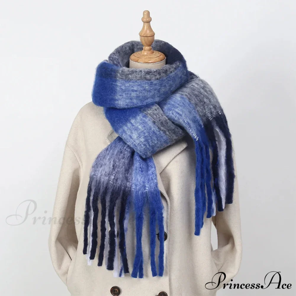 High-end Cashmere Vibrant Solid Color Scarf - Image 5
