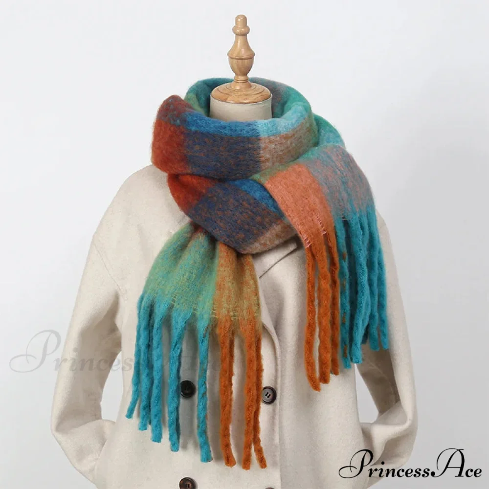 High-end Cashmere Vibrant Solid Color Scarf - Image 6