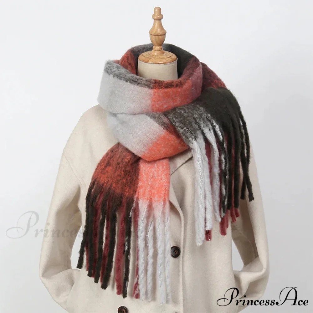 High-end Cashmere Vibrant Solid Color Scarf - Image 7