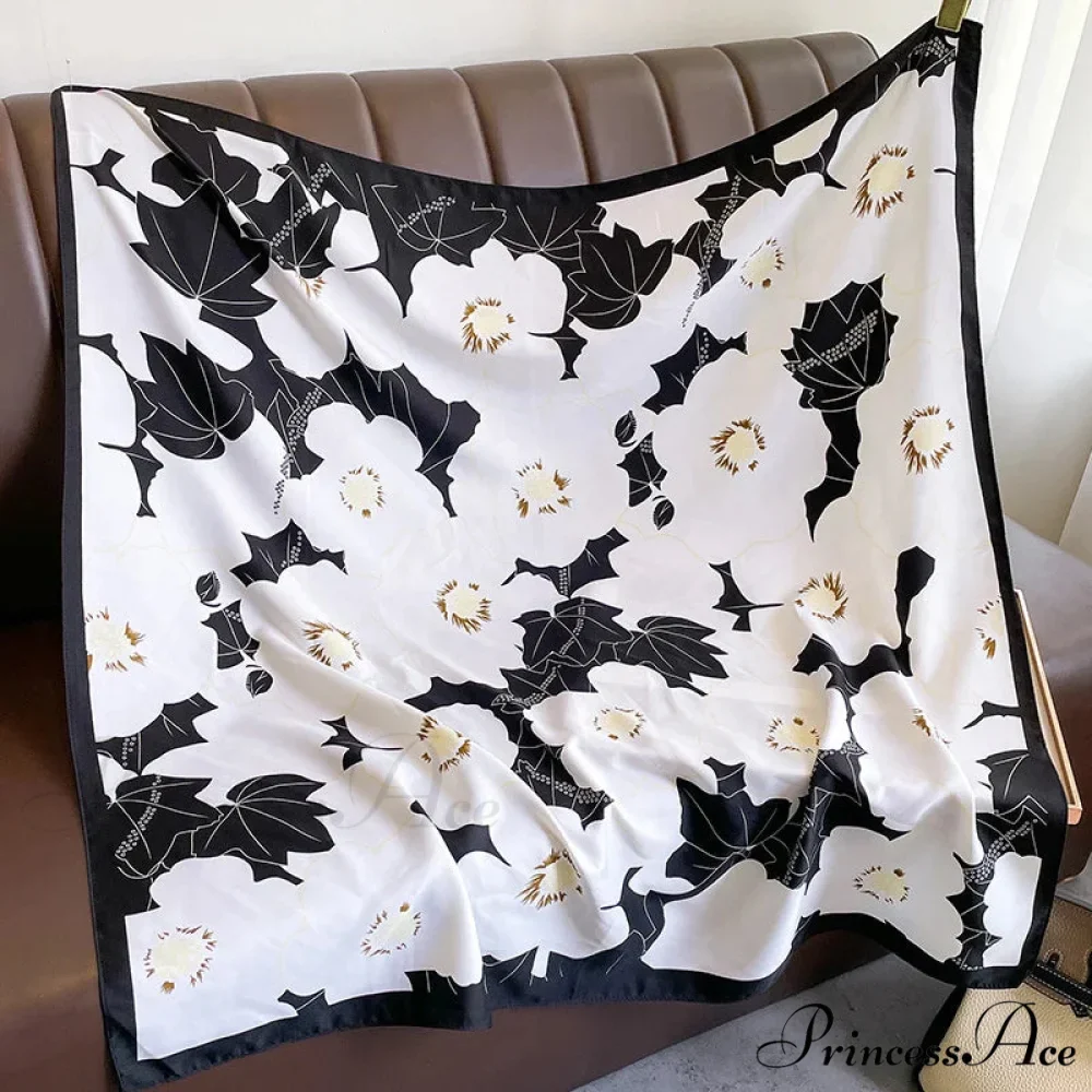 High-end Twill Silk Square Headband Scarf - Image 2