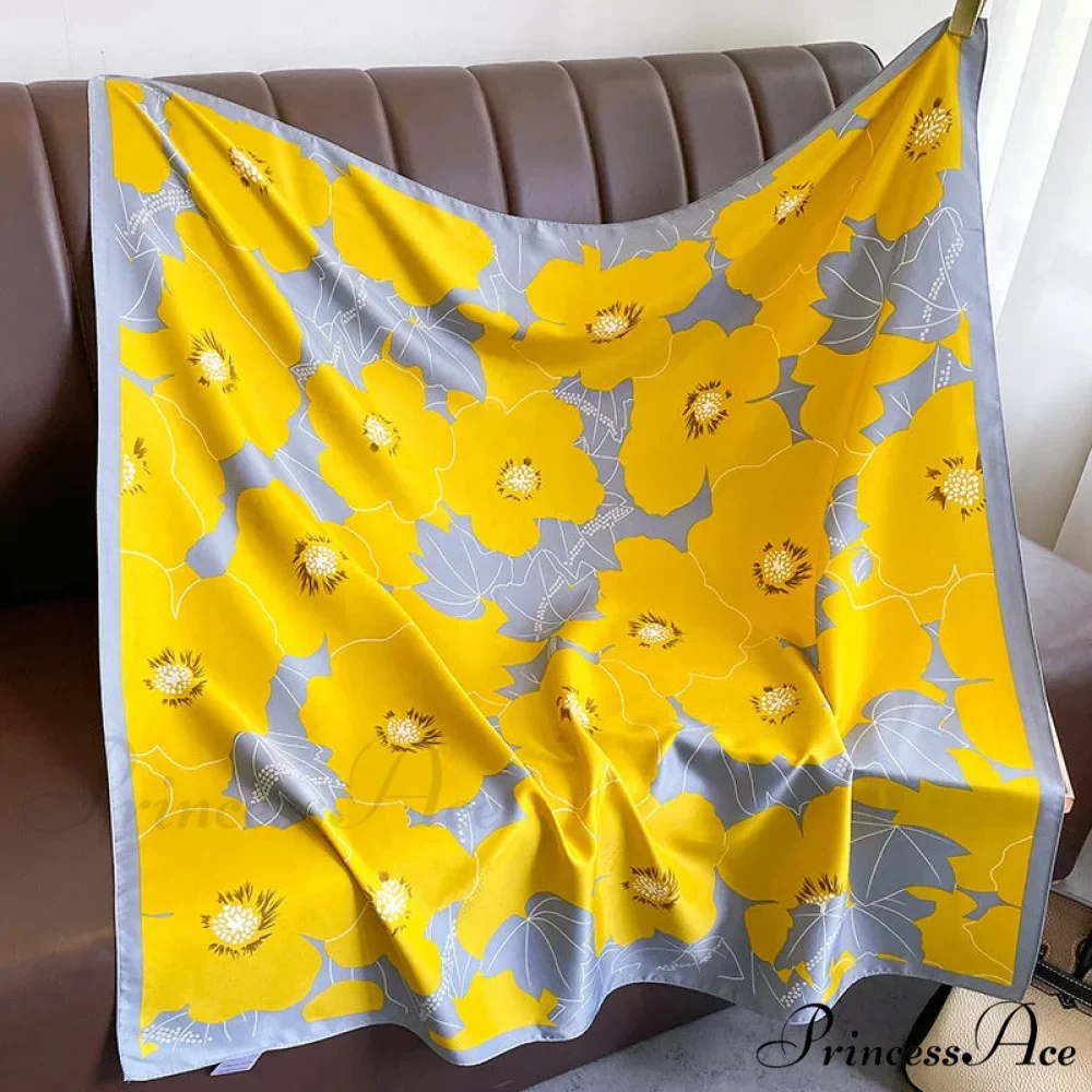 High-end Twill Silk Square Headband Scarf - Image 4