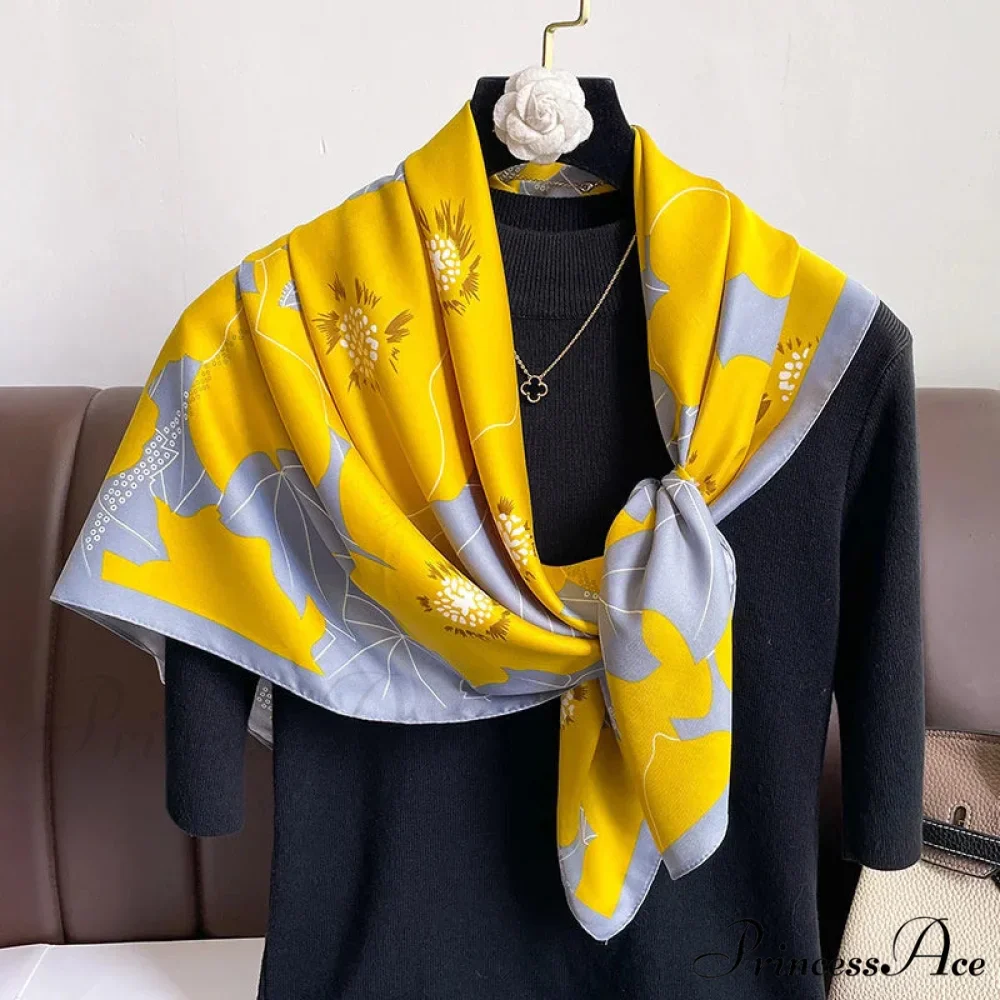 High-end Twill Silk Square Headband Scarf - Image 6