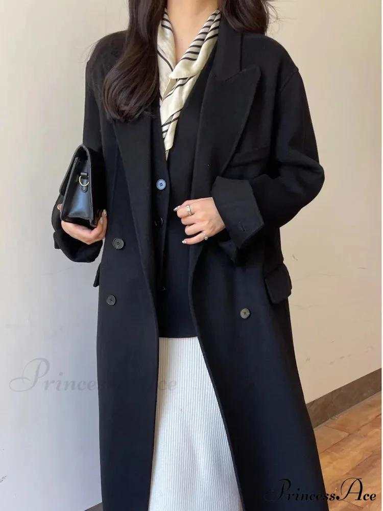 High-end Wool Cashmere Reversible Overcoat - Image 3