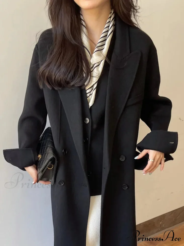 High-end Wool Cashmere Reversible Overcoat - Image 4
