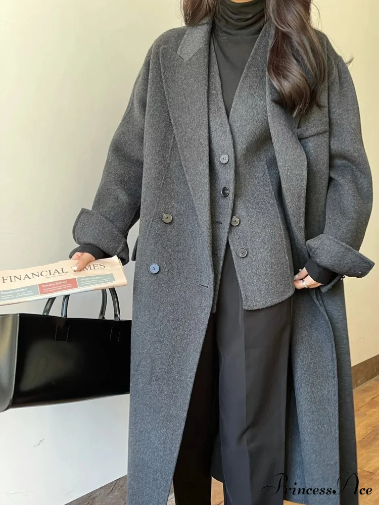 High-end Wool Cashmere Reversible Overcoat - Image 7