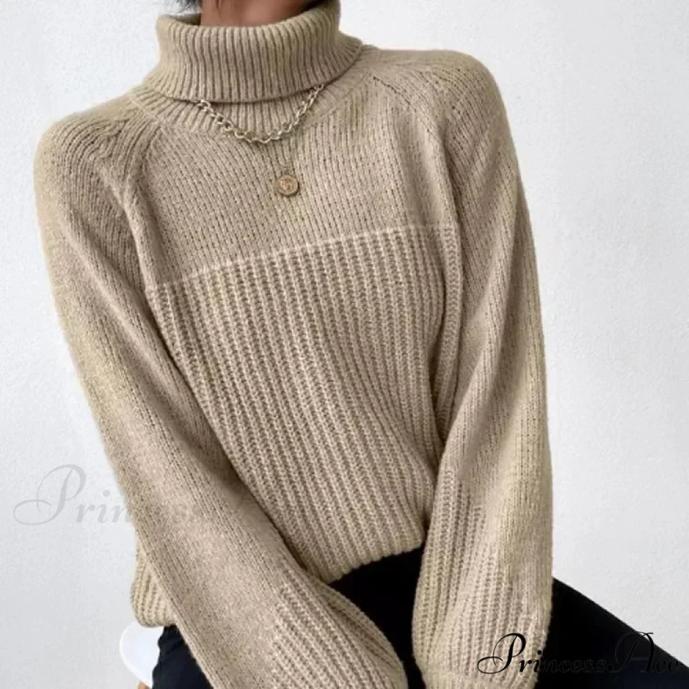 High-neck Crisscross Jacquard Pullover - Image 4