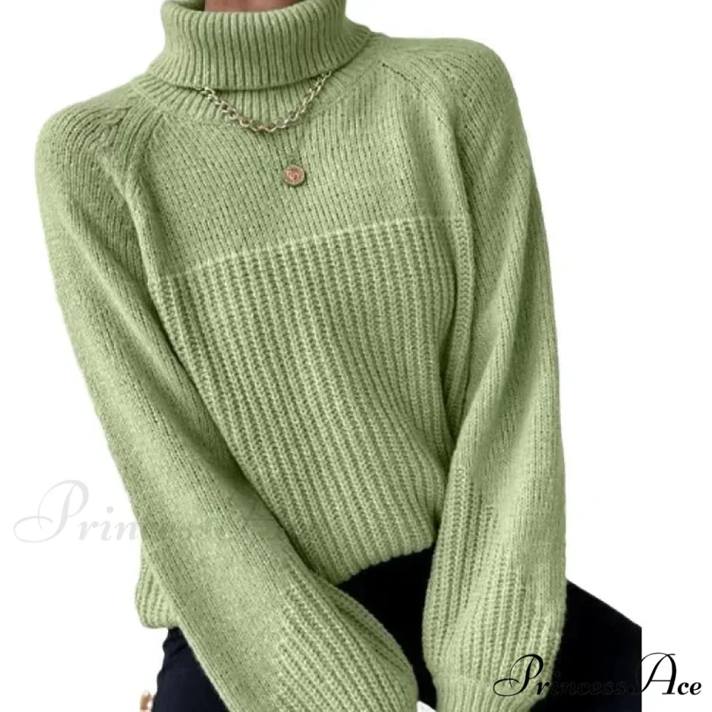 High-neck Crisscross Jacquard Pullover - Image 5