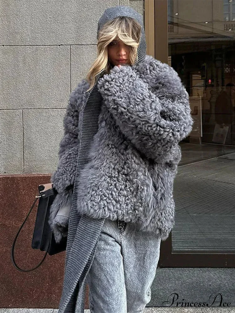 High Neck Grey Cozy Puffy Jacket - Image 2